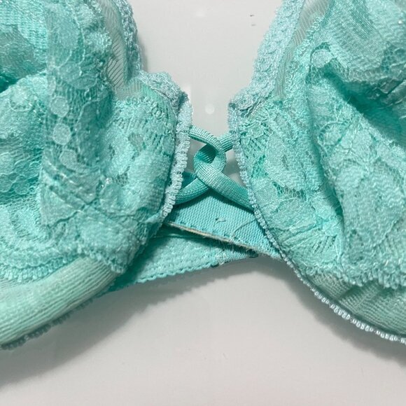 Inclinations Vintage Women's NWT Dead Stock Mint Green Lace Underwire Bra Sz 34B - Picture 5 of 8
